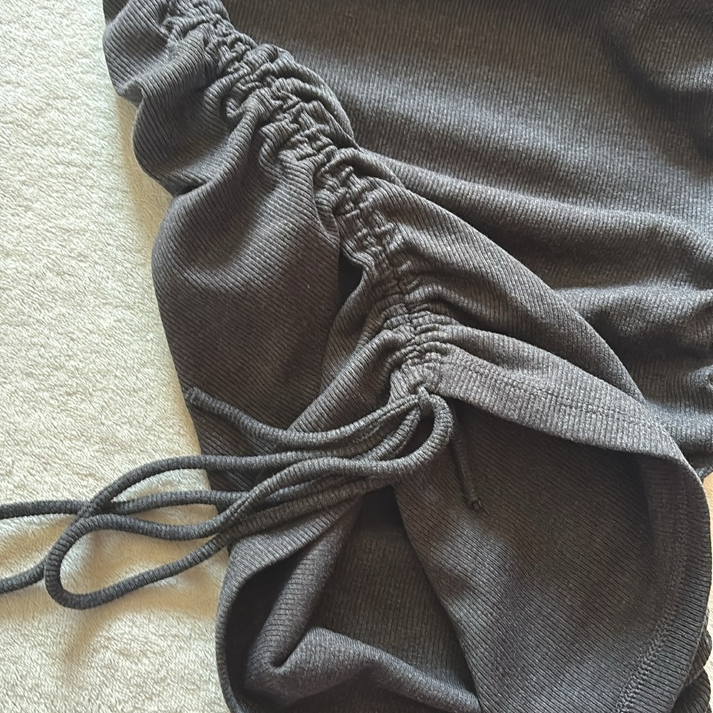 ZARA Ribbed Ruched Tee Mini Dress - Picture 4 of 5